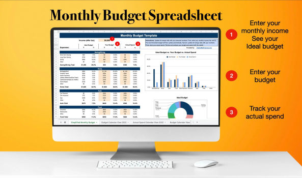 Monthly Budget Template (Google Sheets and Excel)