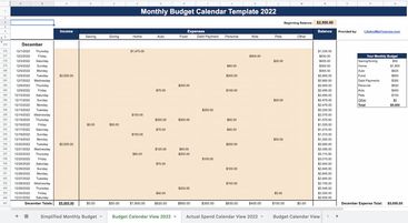 monthly spending worksheet