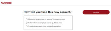Vanguard funding new account