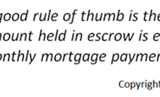 escrow rule of thumb