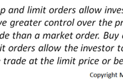 stop and limit orders